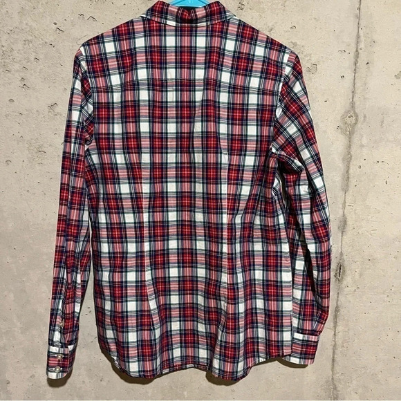 Vineyard Vines Women's Shirt Sz 8 Red White Plaid Long Sleeve Button Front - Picture 5 of 7